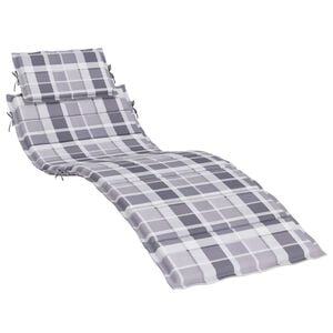 vidaXL hynde til liggestol 186x58x4 cm oxfordstof gr&aring;ternet