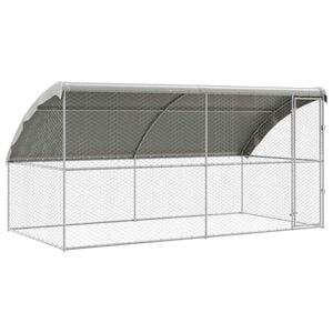 vidaXL Hundehus 2 stk. S&oslash;lv 4 x 2 x 2 m Galvaniseret st&aring;l