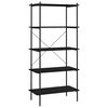vidaXL reol med 5 hylder 80x40x163 cm sort