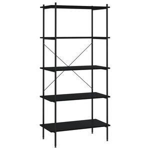 vidaXL reol med 5 hylder 80x40x163 cm sort