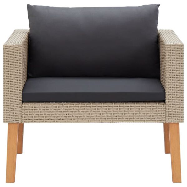 vidaXL lounges&aelig;t til haven 5 dele med hynder polyrattan beige