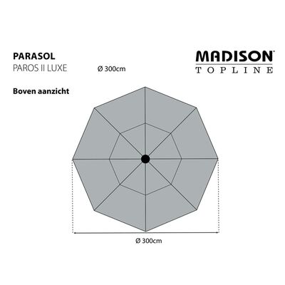 Madison parasol Paros II Luxe 300 cm salviegrøn