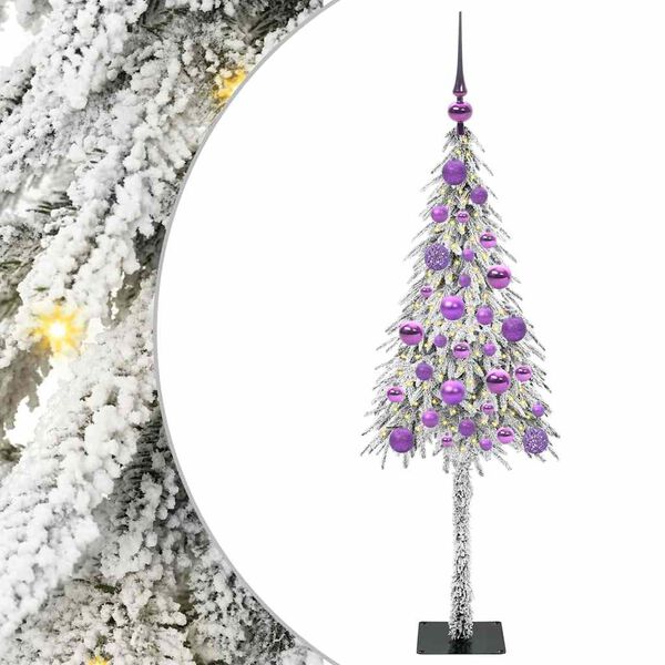 vidaXL Juletr&aelig; med 150 LED'er med stativ Hvid 120 cm PE og St&aring;l