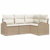 vidaXL Havesofa S&aelig;t 4 stk. Beige og hvid polyrattan