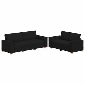 vidaXL sofas&aelig;t 2 dele med hynder stof sort