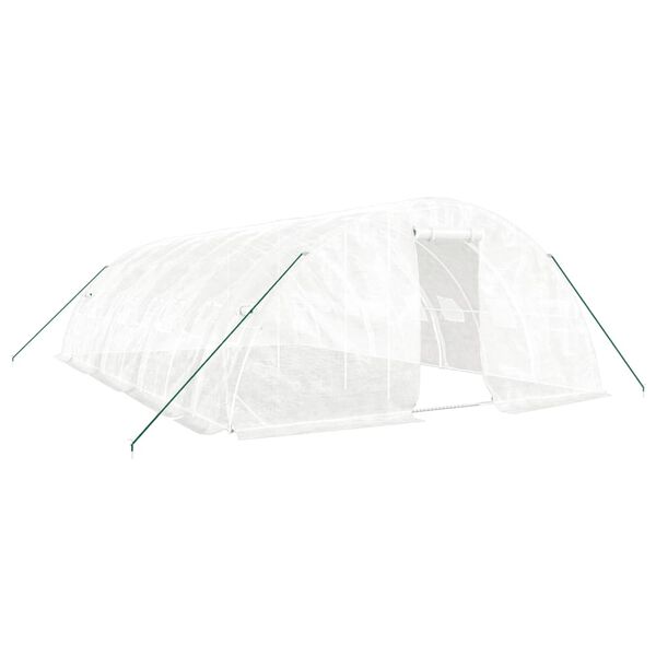 vidaXL drivhus med st&aring;lstel 40 m&sup2; 8x5x2,3 m hvid