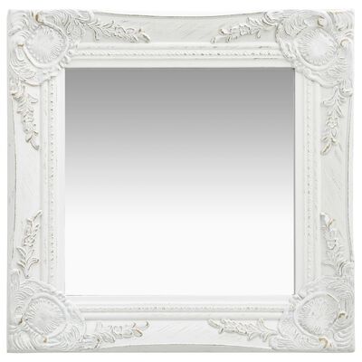 vidaXL vægspejl barokstil 40x40 cm hvid