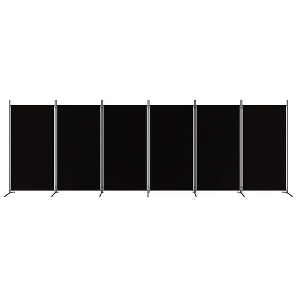 vidaXL 6-panels rumdeler 520x180 cm stof sort