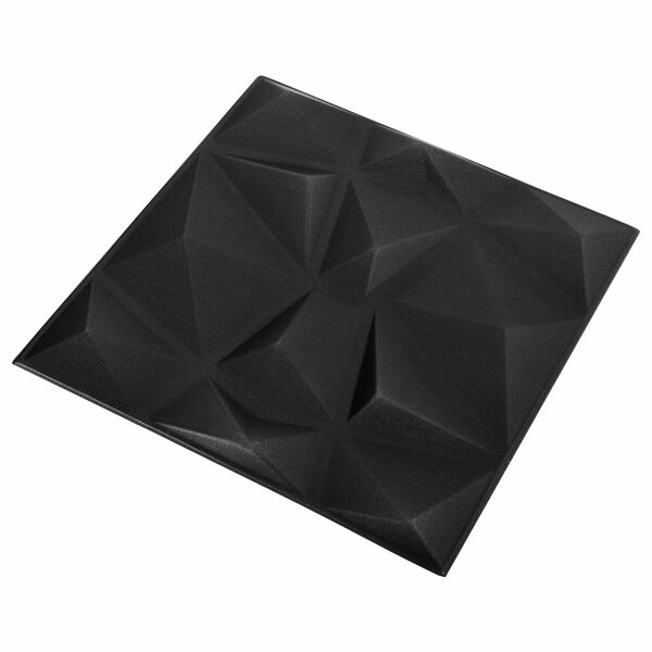 vidaXL V&aelig;gpaneler 12 pcs Origami Sort 50 x 50 cm XPS Skum