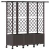 vidaXL H&aelig;vet Bed med Trellis og Tag Brun 163,5 x 40 x 142 cm PP