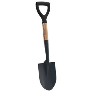 vidaXL Skovl Sort 68,5 cm Powder Coated St&aring;l og Solid Tr&aelig;