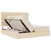 vidaXL Opbevaringsseng med madras Creme 200 x 200 cm Faux l&aelig;der