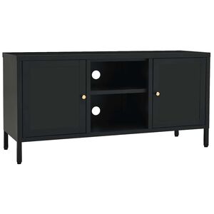 vidaXL tv-skab 105x35x52 cm st&aring;l og glas sort