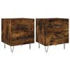 vidaXL sengeborde 2 stk. 40x35x47,5 cm konstrueret tr&aelig; r&oslash;get egetr&aelig;