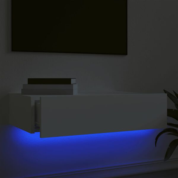 vidaXL tv-bord med LED-lys 60x35x15,5 cm hvid