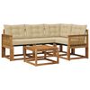 vidaXL Udend&oslash;rs sofagruppe med pude 5 pcs Naturlig og Beige