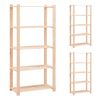 vidaXL reoler 3 stk. 5 hylder 80x38x170 cm massivt fyrretr&aelig; 250 kg