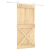 vidaXL Skyded&oslash;r Natur og hvid 95 x 210 cm Massivt Fyrretr&aelig;