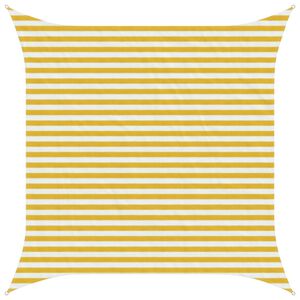 vidaXL Solsejl Gul og Hvid 3 x 3 m HDPE