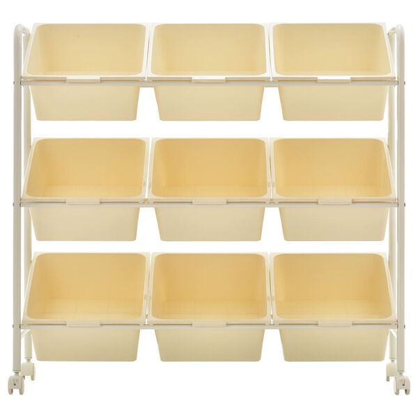 vidaXL opbevaringsvogn med 9 kurve plastik hvid