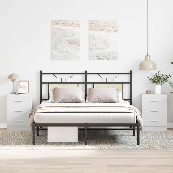 vidaXL sengeborde 2 stk. 38x35x56 cm konstrueret træ hvid