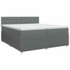 vidaXL Boxmadras med topmadras M&oslash;rkegr&aring; 200 x 200 cm Stof