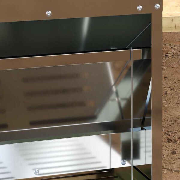 vidaXL Kylling treadle feeder S&oslash;lv 33 x 42 x 40 cm Galvaniseret st&aring;l