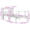 vidaXL sengeramme med sengegavl 100x200 cm massivt fyrretr&aelig;