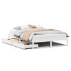 vidaXL sengeramme uden madras 135x190 cm massivt fyrretr&aelig; hvid