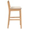 vidaXL barstole med hynder 2 stk. massivt gummitræ naturfarvet