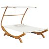 vidaXL loungeseng med baldakin 165x203x138 cm b&oslash;jet tr&aelig; cremefarvet