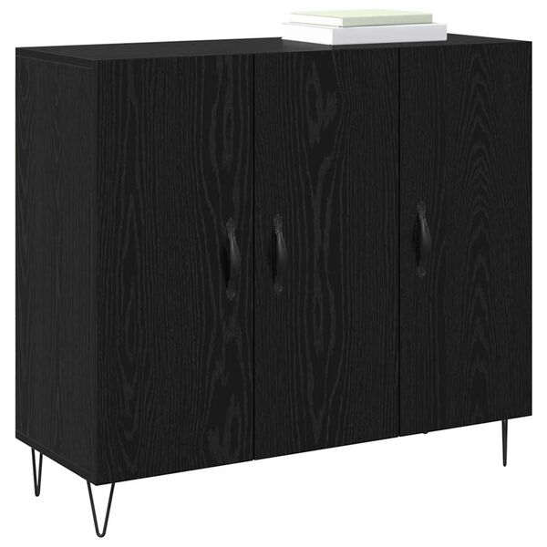 vidaXL Sideboard Sort eg 90 x 32,5 x 80 cm Konstrueret tr&aelig;