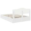 vidaXL Opbevaringsseng med skuffe Hvid 140 x 190 cm Konstrueret tr&aelig;