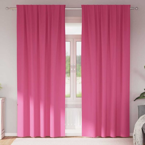vidaXL Mørklægningsgardiner med ringe 2 pcs Lys Pink 225 x 140 cm