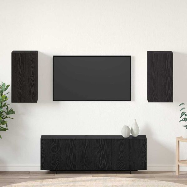 vidaXL V&aelig;g TV Skab 2 pcs Sort eg 30,5 x 30 x 60 cm Konstrueret tr&aelig;