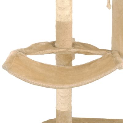vidaXL kradsetræ med sisal-kradsestolper til katte vægmonteret 194 cm beige