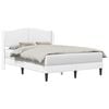 vidaXL Sengestel med hovedg&aelig;rde Hvid 140 x 190 cm Kunstl&aelig;der