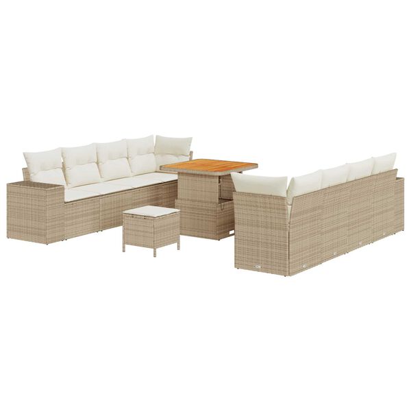 vidaXL Havesofa Sæt 11 pcs Beige polyrattan