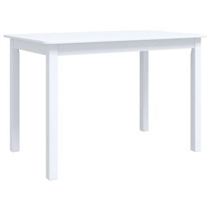 vidaXL spisebord 114 x 71 x 75 cm massivt gummitr&aelig; hvid