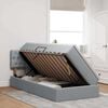 vidaXL Seng med opbevaring og LED med madras Lysegr&aring; 90 x 190 cm Stof