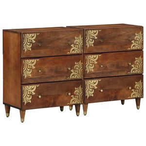 vidaXL Sideboard 2 pcs honningfarvet 60 x 33 x 75 cm Massivt mangotræ