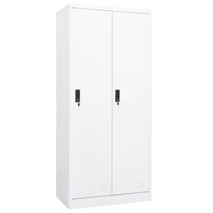 vidaXL kl&aelig;deskab 80x50x180 cm st&aring;l hvid