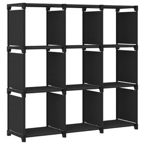 vidaXL reol med 9 rum 103x30x107,5 cm stof sort