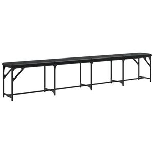 vidaXL spisebordsb&aelig;nk 248x32x45 cm st&aring;l og kunstl&aelig;der sort