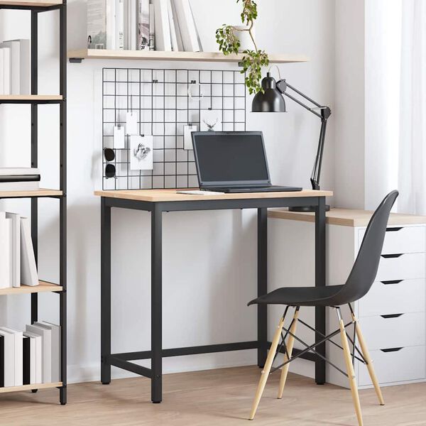 vidaXL bord Naturfarvet 80 x 50 x 77 cm Ingeni&oslash;rtr&aelig; og st&aring;l