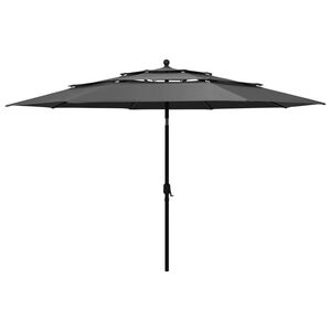 vidaXL parasol med aluminiumsstang 3,5 m 3 niveauer antracitgr&aring;
