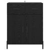 vidaXL Sideboard med skuffe Sort eg 69,5 x 34 x 90 cm Konstrueret tr&aelig;