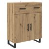 vidaXL Highboard med skuffe 2 pcs Artisan Egetr&aelig; 69,5 x 34 x 180 cm
