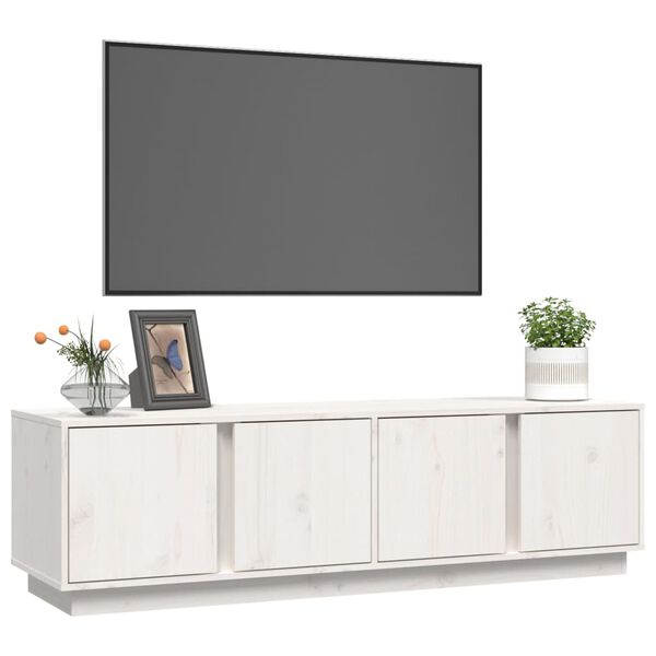 vidaXL tv-bord 140x40x40 cm massivt fyrretr&aelig; hvid