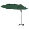 vidaXL Parasol Gr&oslash;n 372 x 198 x 243 cm Polyester og Aluminium